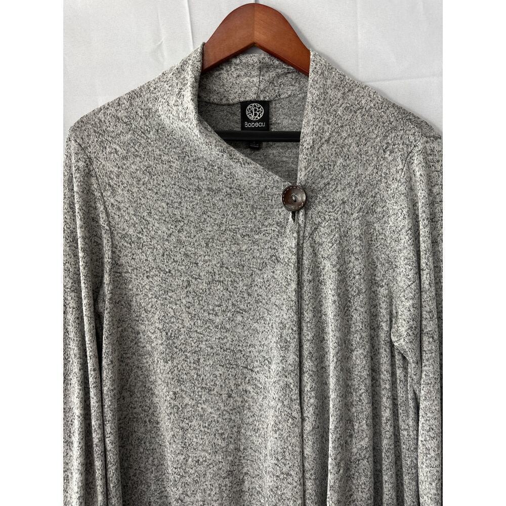 Bobeau Open Button Gray Cardigan Size Small